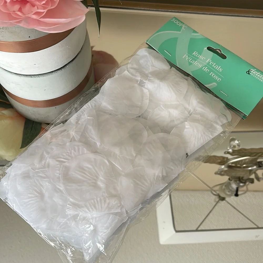 6 Bags of Petals Decorative White Artificial Rose Petals for Events or Weddings